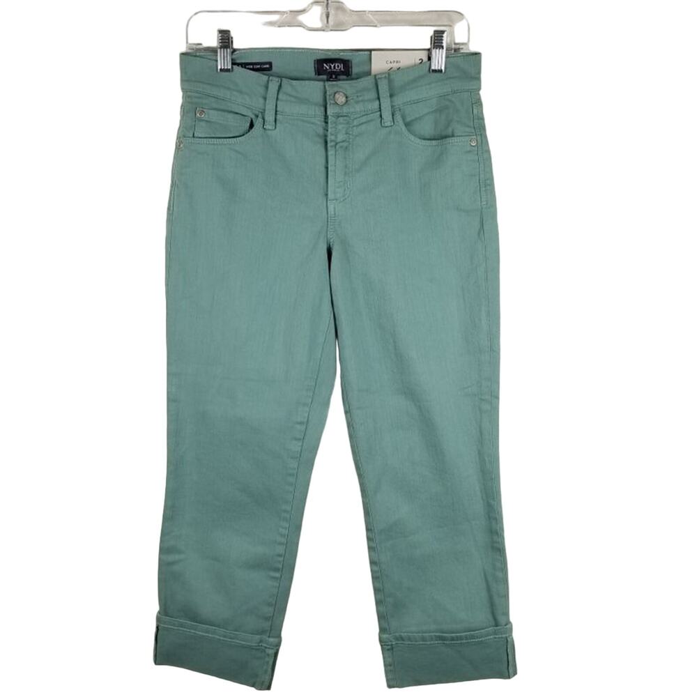 NYDJ Dayla Wide Calf Capri Pants Color Calypso Lift/Tuck Women's 2 NWT